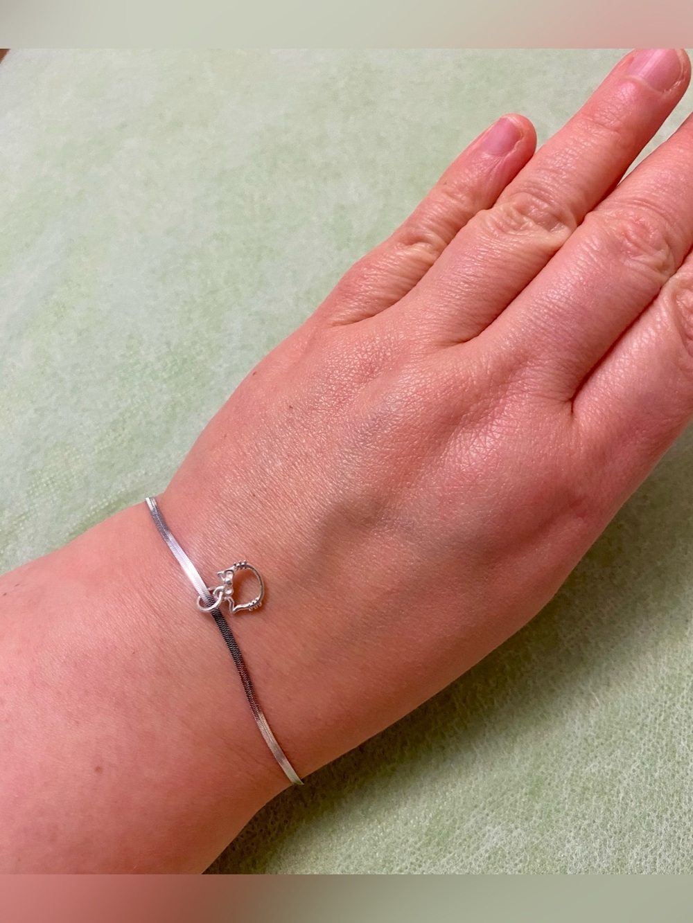Elegant Hello Kitty Silver Heart Charm Bracelet - Women's Jewelry